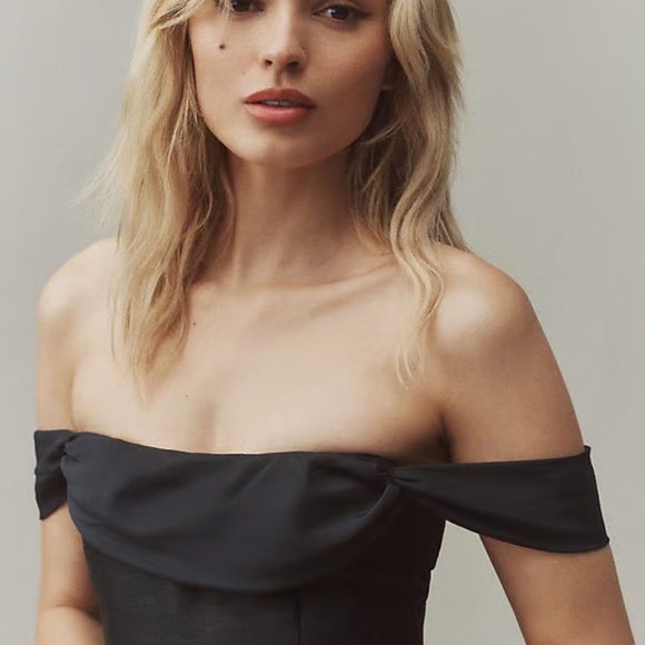 BHLDN 'Lydia' Off-The-Shoulder Corset Mini Dress in Black (NWT) - Picture 3 of 4